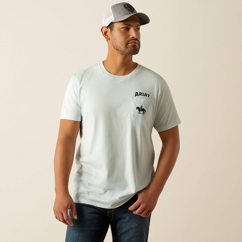 Ariat Men's Short Sleeve Echo Valley Tee Shirt- Quiet Tide