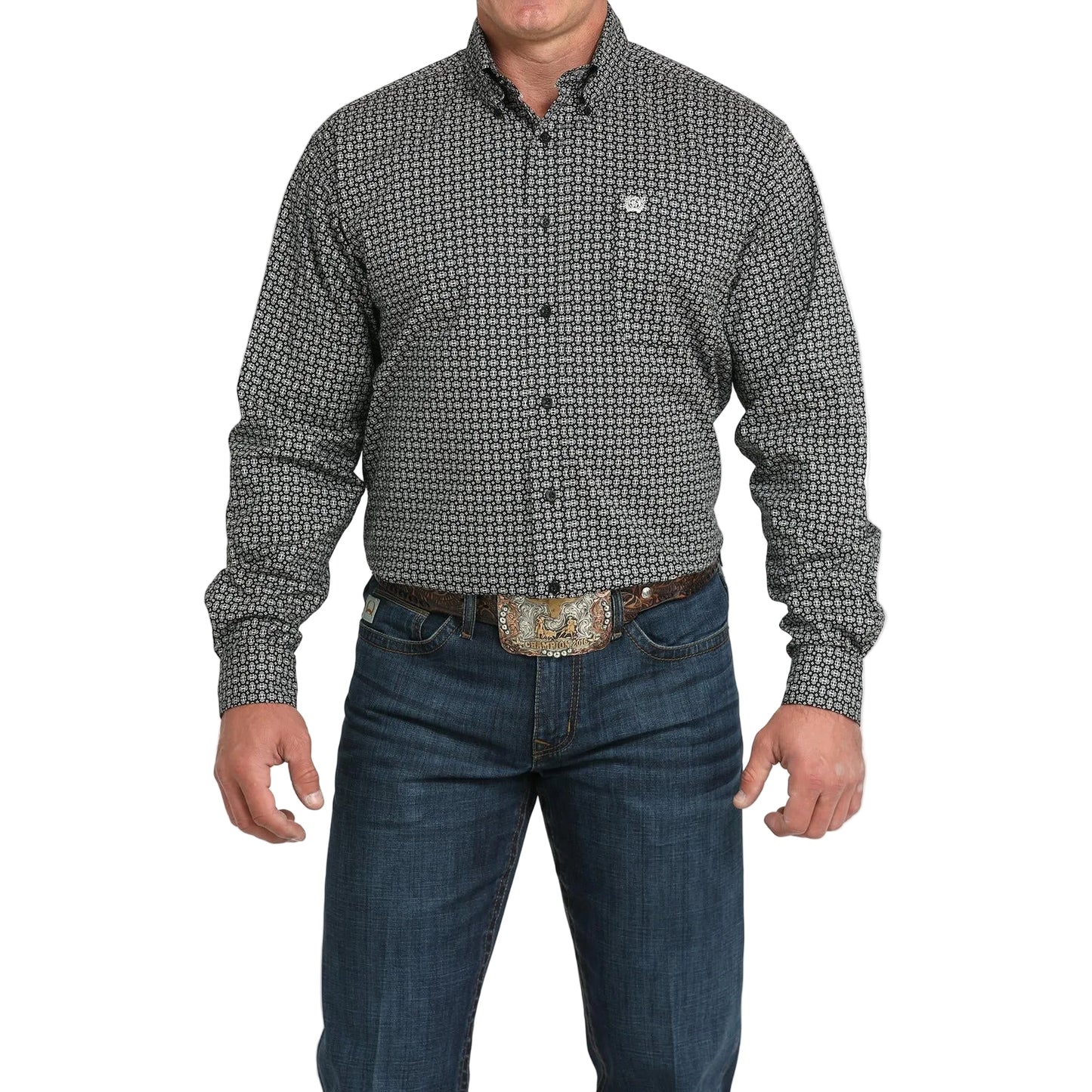 Cinch Men's Long Sleeve Western Print Shirt - Black