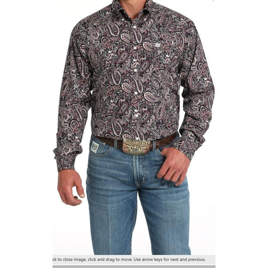 Cinch Men's Long Sleeve Paisley Shirt- Multi