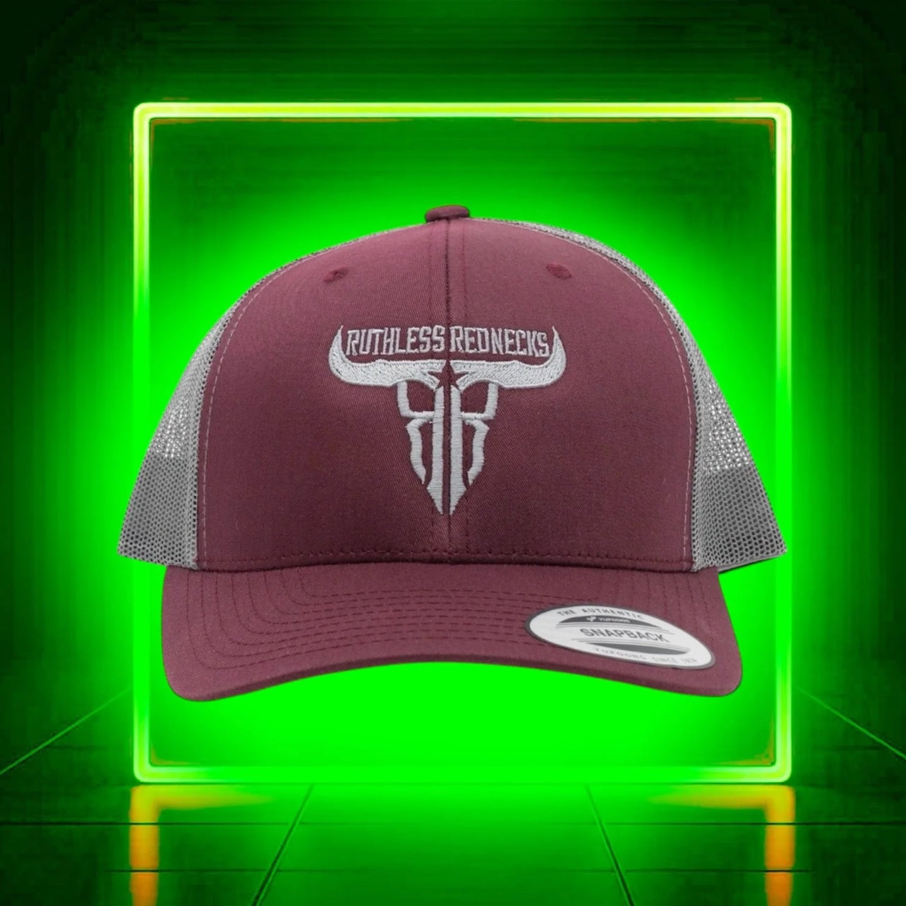 Ruthless Rednecks Raw Talent Curved Brim Cap- Maroon