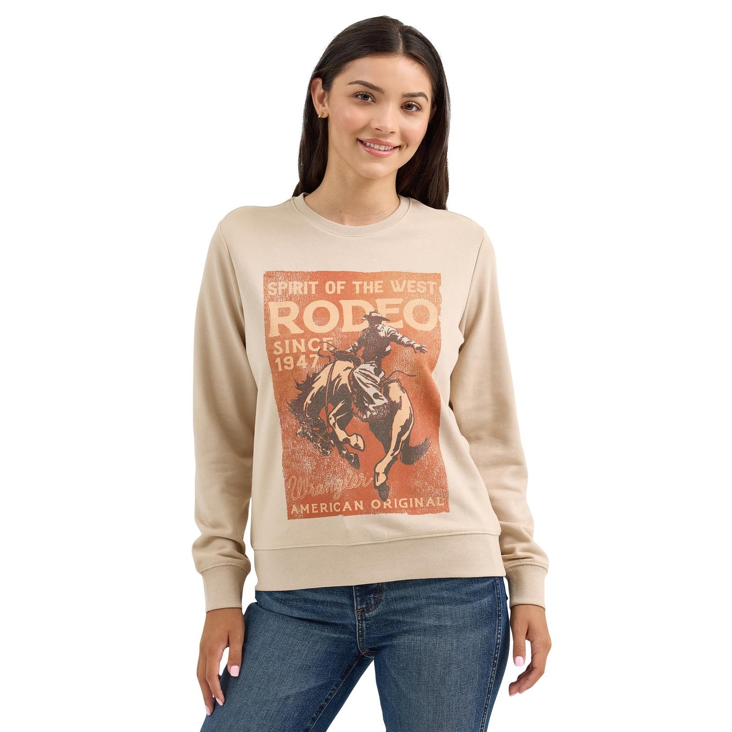 Wrangler Women's  Long Sleeve Western Sweatshirt - Cement