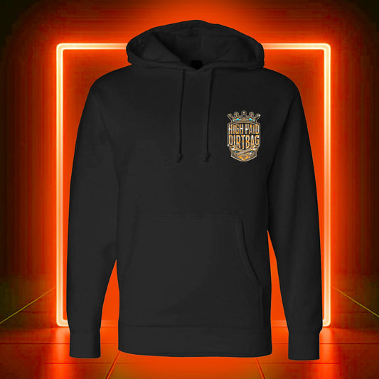 Ruthless Rednecks Royal Dirtbag Heavyweight 10 oz Long Sleeve Hoodie- Black