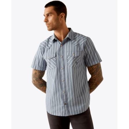 Ariat Men's Short Sleeve Hyder Retro Fit Shirt- Blue