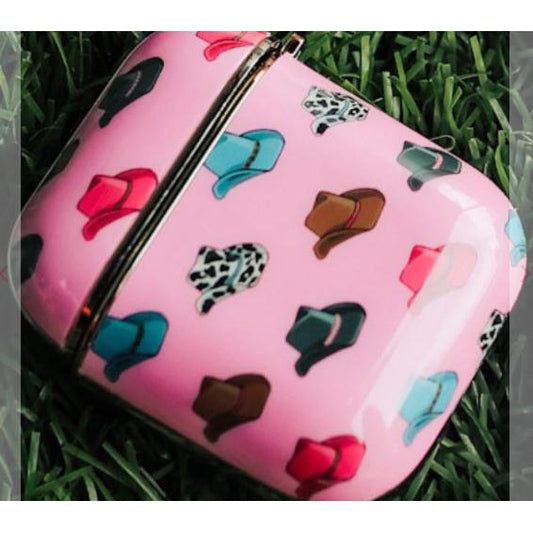 The Front Porch Label Airpod Case - Pink Cowboy Hat
