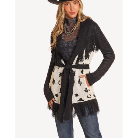 Panhandle Cowgirl Long Sleeve Rodeo Fringe Cardigan