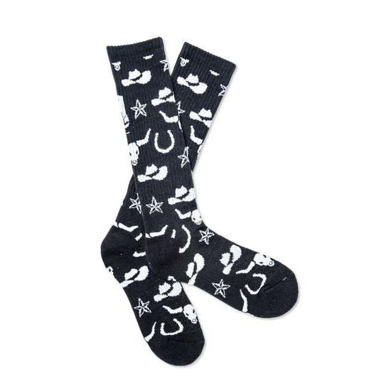 Get Western Hemp  Performance Socks-Black/White