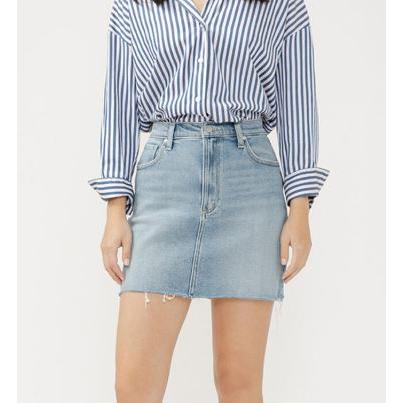 Silver Women's Denim Mini Skirt- Indigo