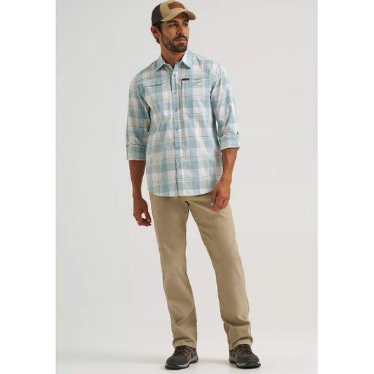 Wrangler All Terrain Gear Men's Straight Leg Performance Jean-Aluminum