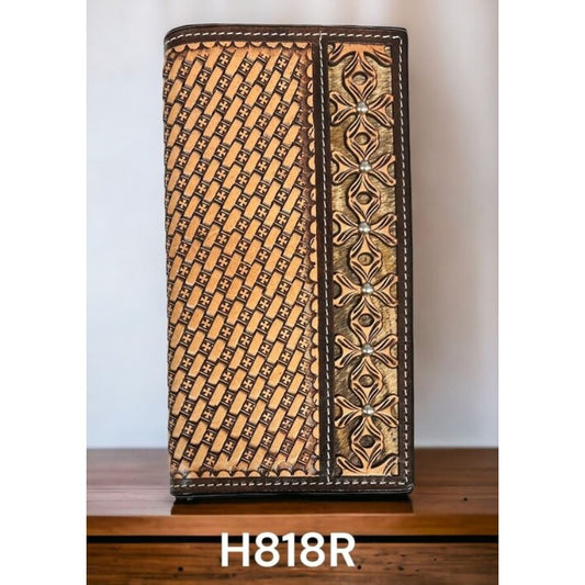 Ranger Twisted X  Rodeo Filigree Wallet with Basket Weave and  Stainless Steel Accents