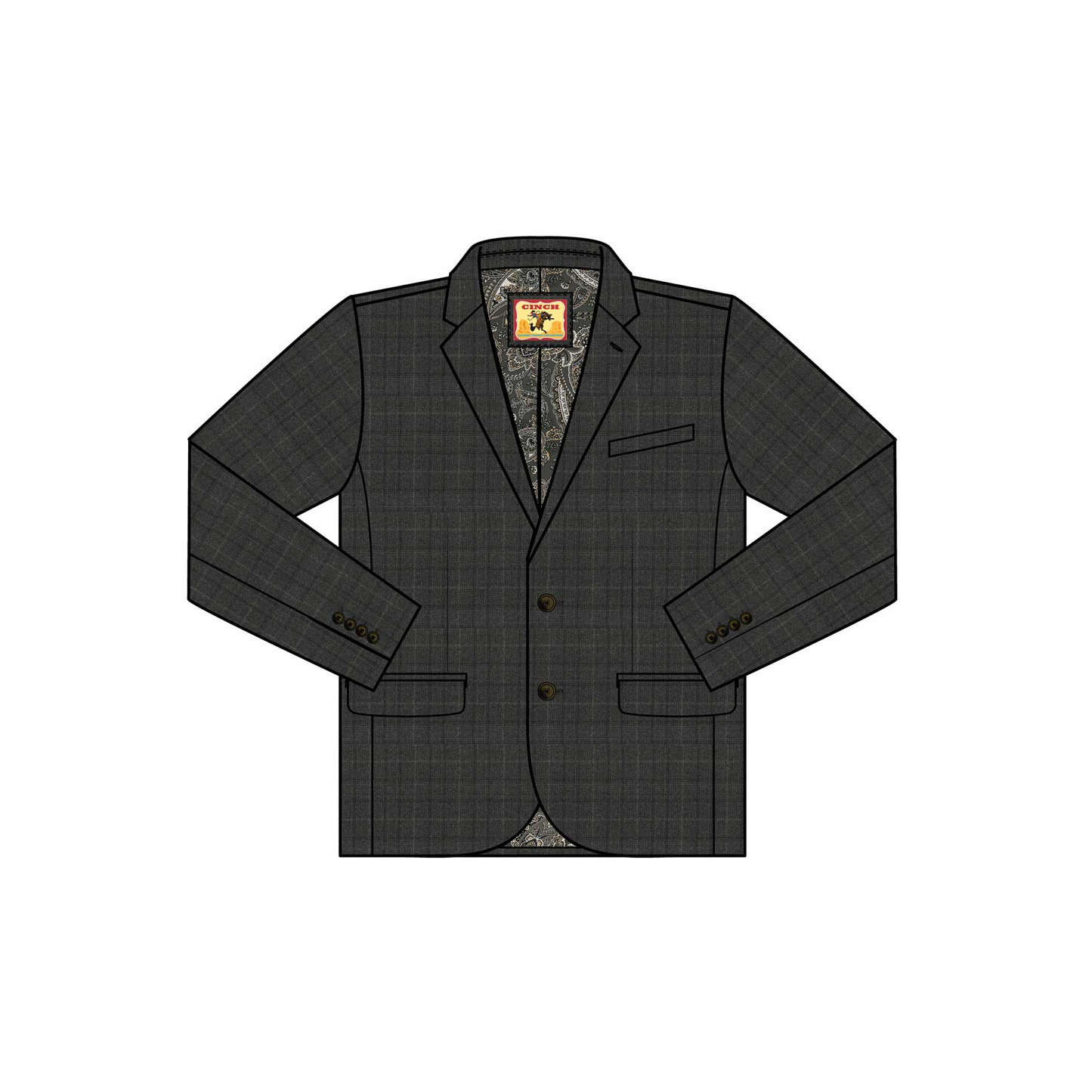 Cinch Men's Long Sleeve Sport Coat- Charcoal
