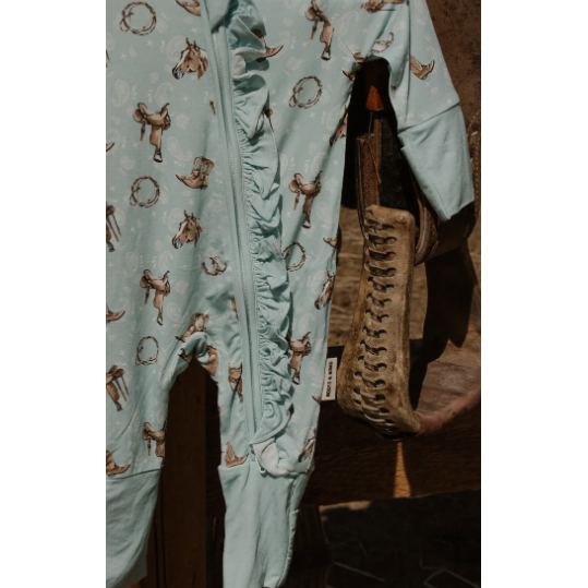 Boots & Bows Paisley Pony Infant Sleepers-