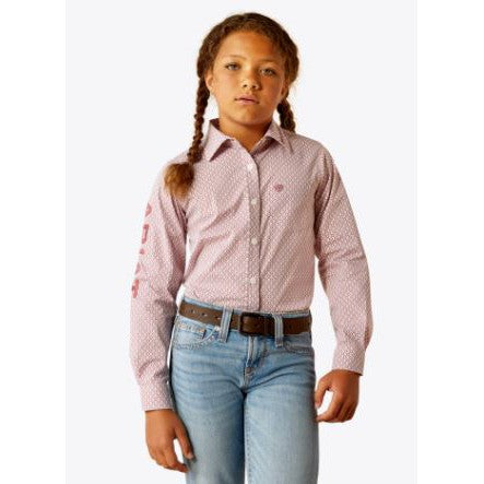 Ariat Girl's Team Kirby Long Sleeve Shirt- Finleigh Geo Print