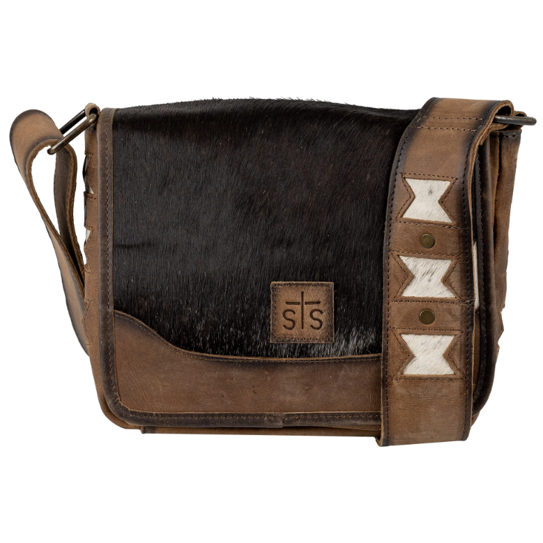 STS Roswell Cowhide Della Crossbody Purse- Brown