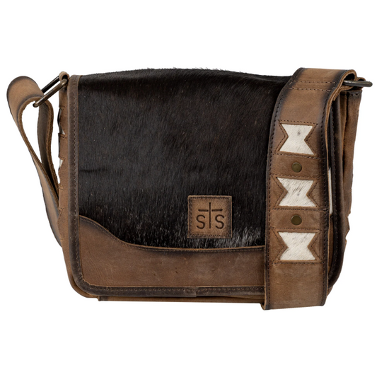 STS Roswell Cowhide Della Crossbody Purse- Brown