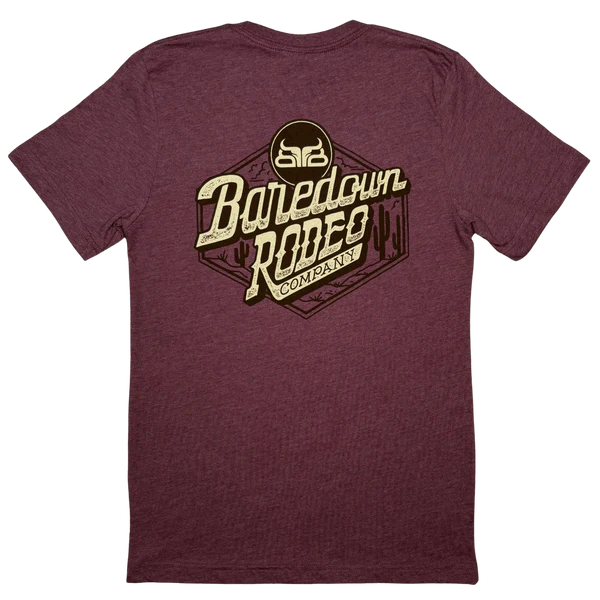 Baredown Brand Canyon Short Sleeve Tee Shirt- Cardinal