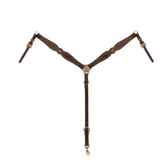 Western Floral Scalloped Breast Collar- Havana