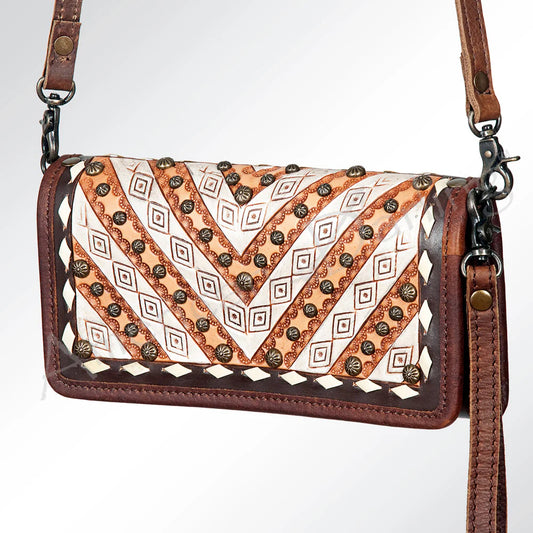 American Darling Tooled Leather Floral Clutch Wallet