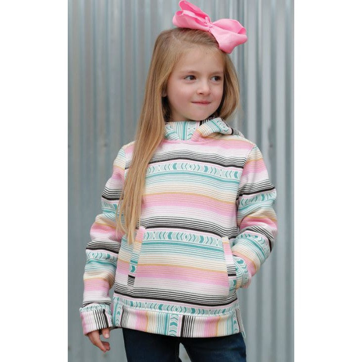 Cruel Girl Girl's Serape Striped Hoodie- Multi