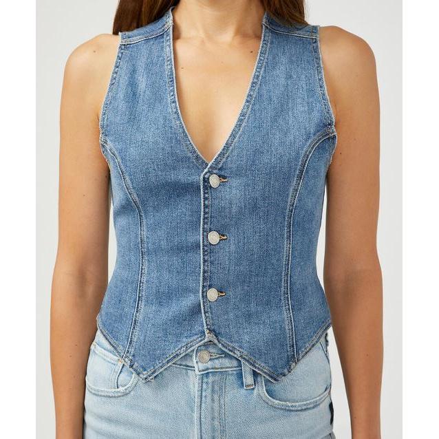 Silver Women's Classic Denim Vest- Indigo