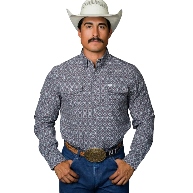 Ferrell Brand Men's The Connor Long Sleeve Shirt- Blue - Irvine Tack & Western Wear