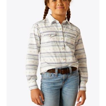 Ariat Girl's Alyssa Snap Long Sleeve Shirt - Geo Stream Serape