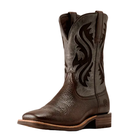 Ariat Men's Kanyon Toughstock VenTEK Wide Square Toe Cowboy Boot - Thunder Brown