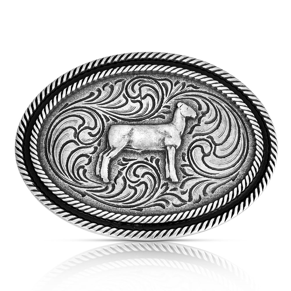 Montana Silversmiths Show Lamb Buckle- Antiqued