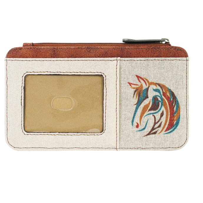 Justin Women's Canvas Card Organizer with Horse Head Wallet