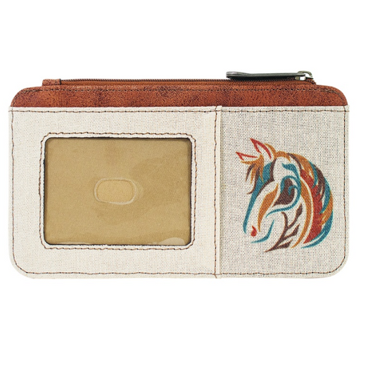 Justin Women's Canvas Card Organizer with Horse Head Wallet