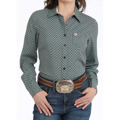 Cinch Women's Long Sleeve Western Shirt- Grey