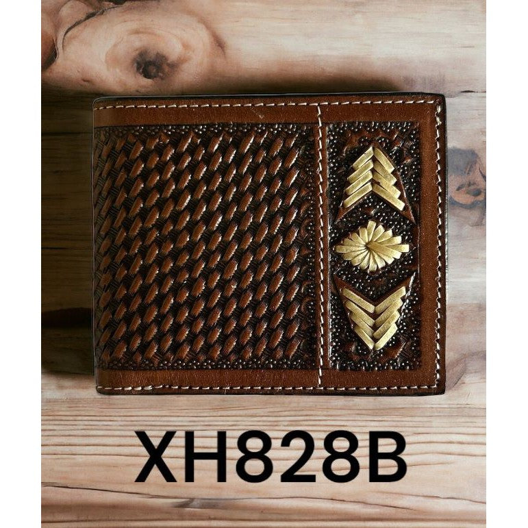 Twisted X Wallet Bifold Rawhide Weave, Basket Tooling & TT Finish