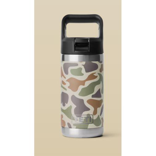 Yeti Rambler Jr 355ml Kids Water Bottle w/Colored Straw Cap - Tan Camo