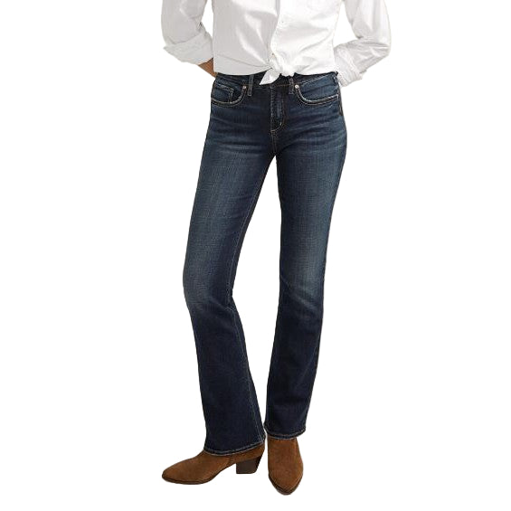 Silver Women's Suki Slim Mid Rise Bootcut Luxe Stretch Jeans - Indigo