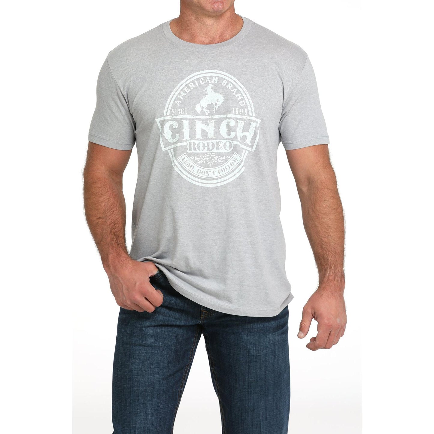 Cinch Mens Short Sleeve Tee Shirt -Grey