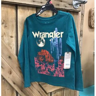 Wrangler Girl's Long Sleeve Tee Shirt - Green