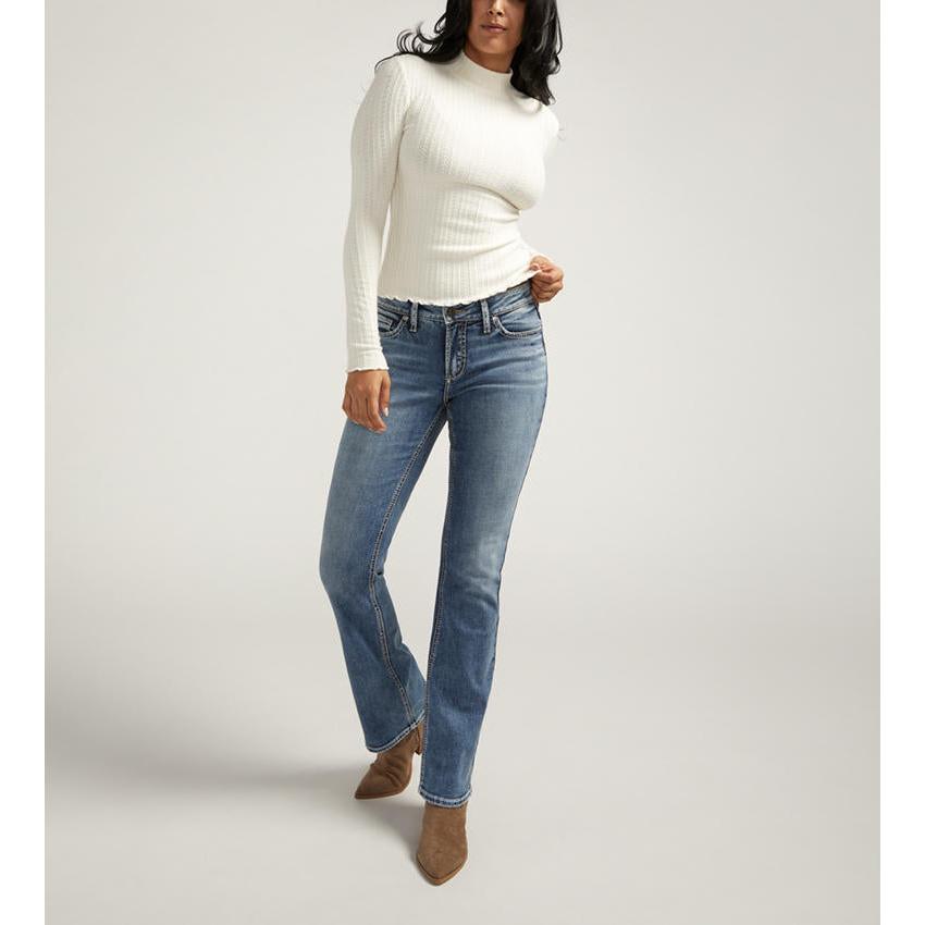 Silver Women's Slim Fit Elyse Slim Boot Jean- Indigo