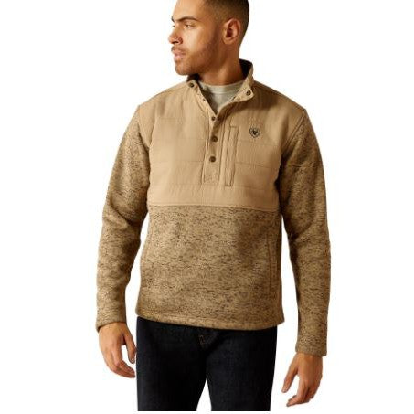 Ariat Men's Caldwell Long Sleeve Reinforced Chinchilla Fleece  Snap Sweater