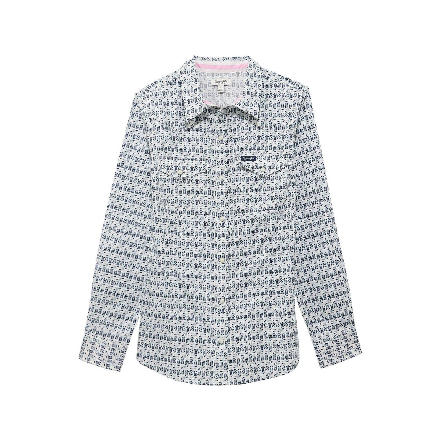 Wrangler Women's Retro Dress Snap Shirt- Blue