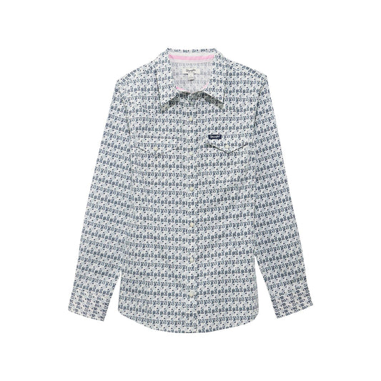 Wrangler Women's Retro Dress Snap Shirt- Blue