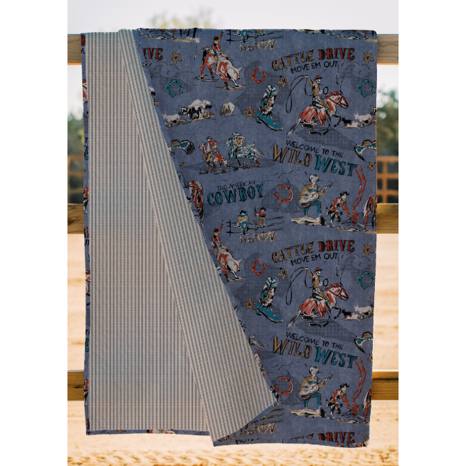 Ida Mae Cattle Drive Chambray Quilt - Multiple Sizes