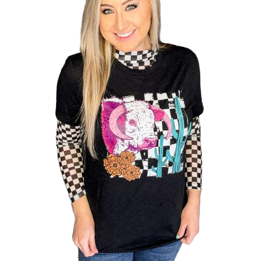 Sterling Kreek Women's Short Sleeve Roaming the Desert Tee Shirt- Black