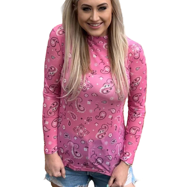 Sterling Kreek Women's Bandana Babe Mesh Long Sleeve Shirt- Multiple Colors