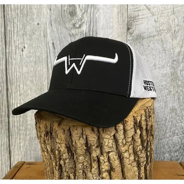 Hostile Western Snapback Cap- Black/White