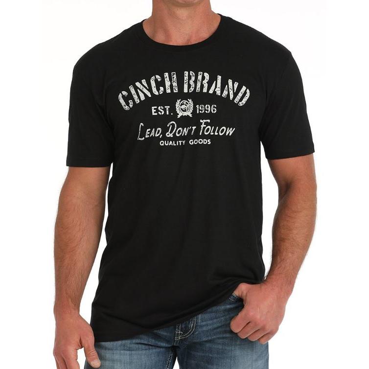 Cinch Men's Short Sleeve Lead Don't Follow Tee Shirt- Black