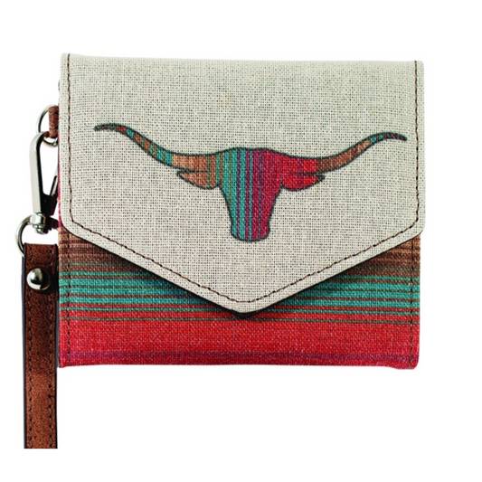 Justin Women's Canvas  Mini Wallet with Striped Longhorn