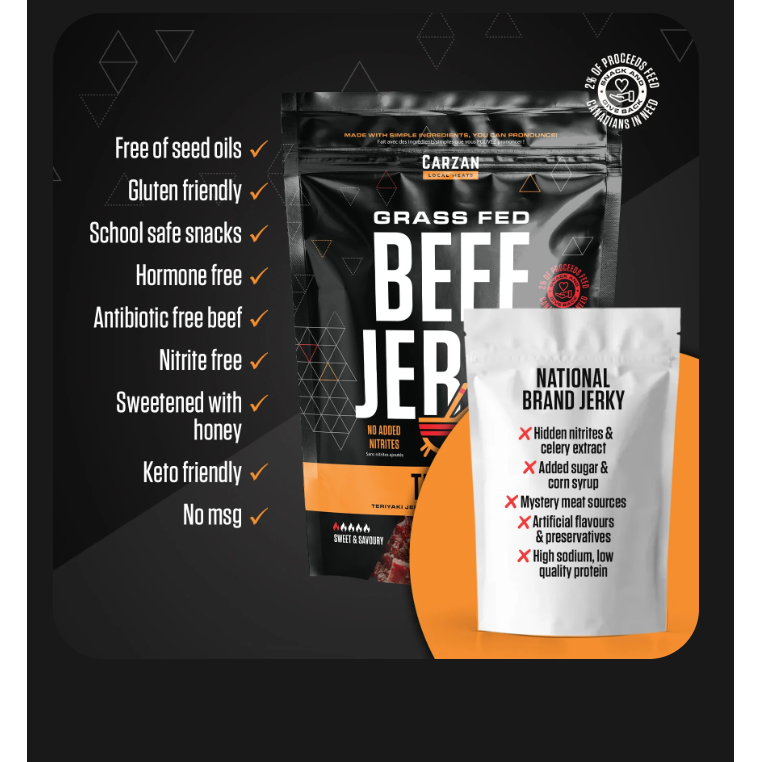 Carzan Teriyaki Jerky Bags- 75g - Irvine Tack & Western Wear