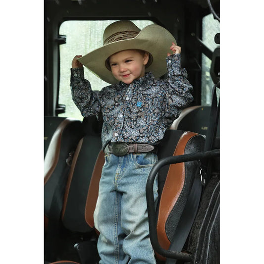 Cinch Boy's Long Sleeve Print Shirt- Multi