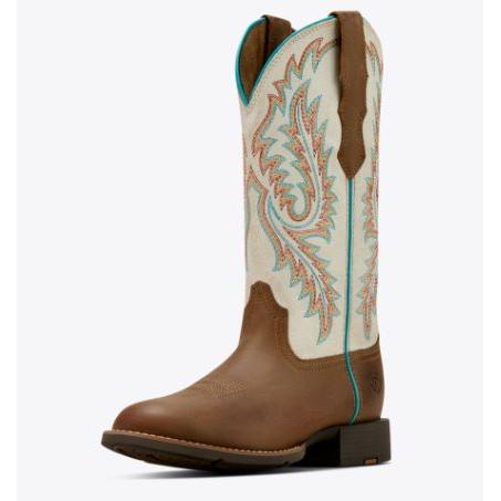 Ariat Women's Round Up Wide Toe Stretch fit Western Boot-  Sandstorm