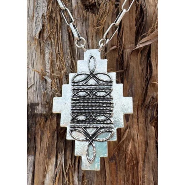 Sterling Kreek Stitched in Aztec Necklace