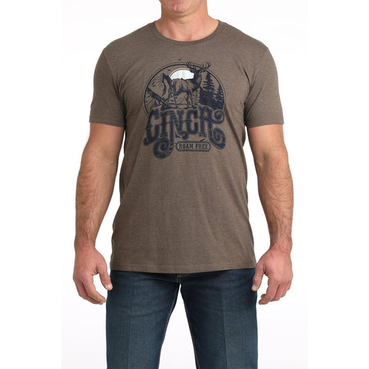 Cinch Men's Short Sleeve Graphic Tee Shirt- Brown
